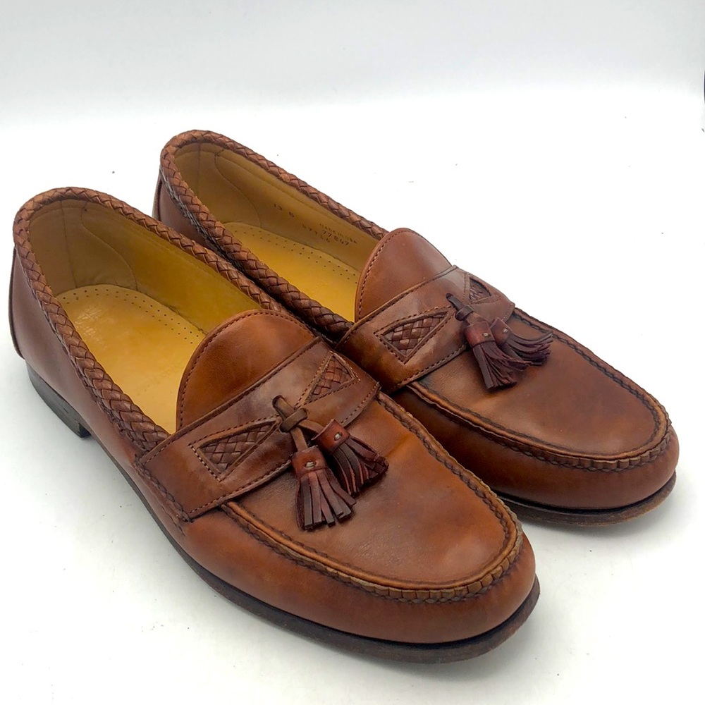 Allen Edmonds Maxfield tassel brown leather loafers. Size 13.